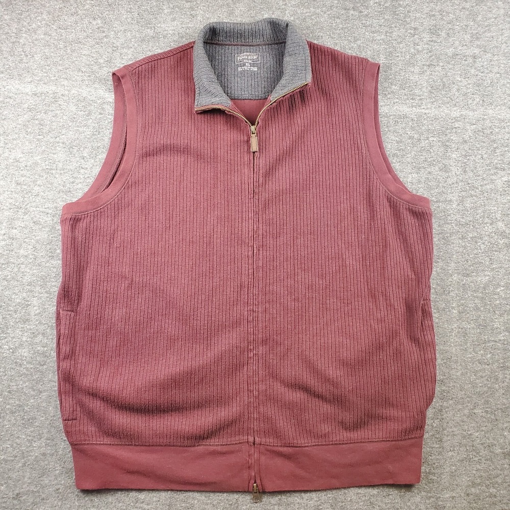 Pendleton Sweater Vest Mens XL Red Full Zip Casual Pockets Golf‎ Outdoors